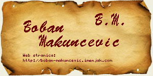 Boban Makunčević vizit kartica